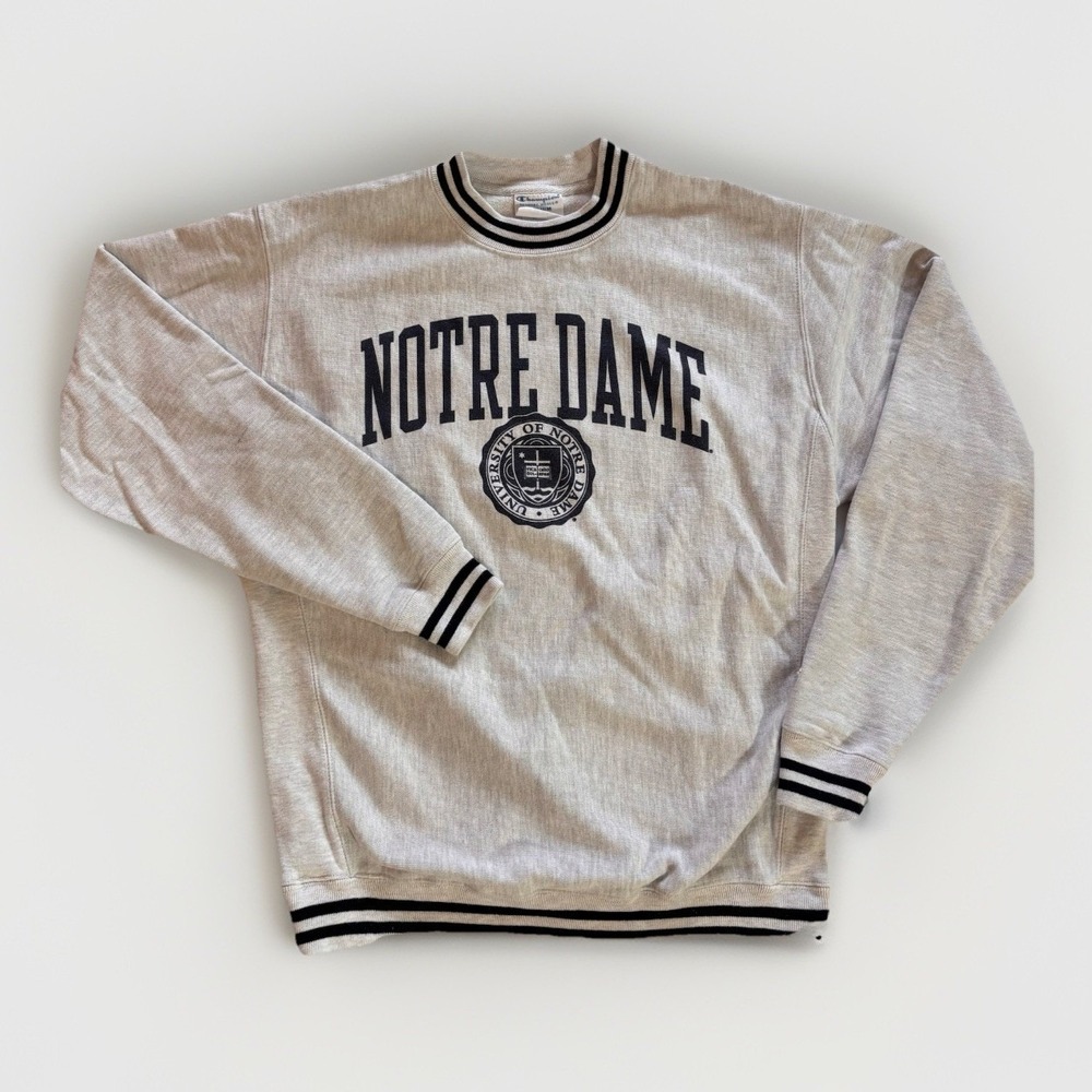 Notre Dame Champion Reverse Weave  Crewneck Sweatshirt Men Sz M‎ Spirit Wear
